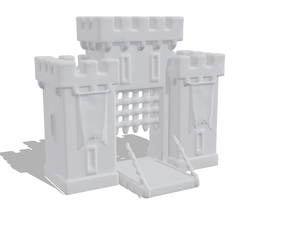 Hunyuan3D 2, Castle gate: Shape only