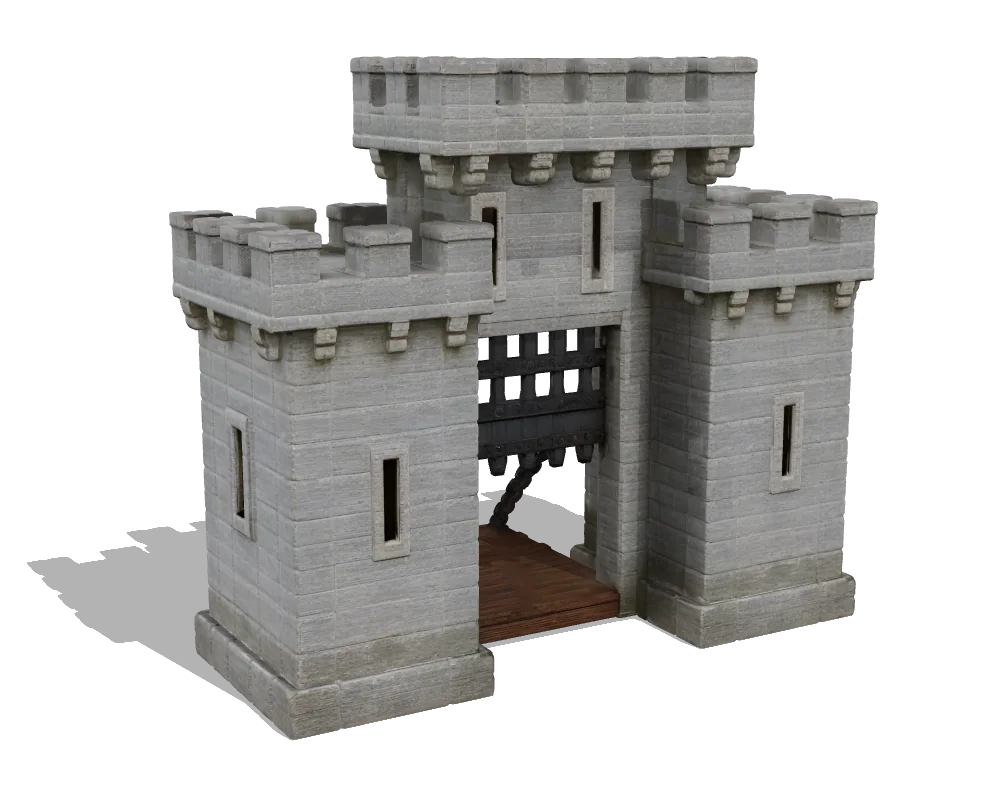 Hunyuan3D 3.1 Pro, Castle gate: Back