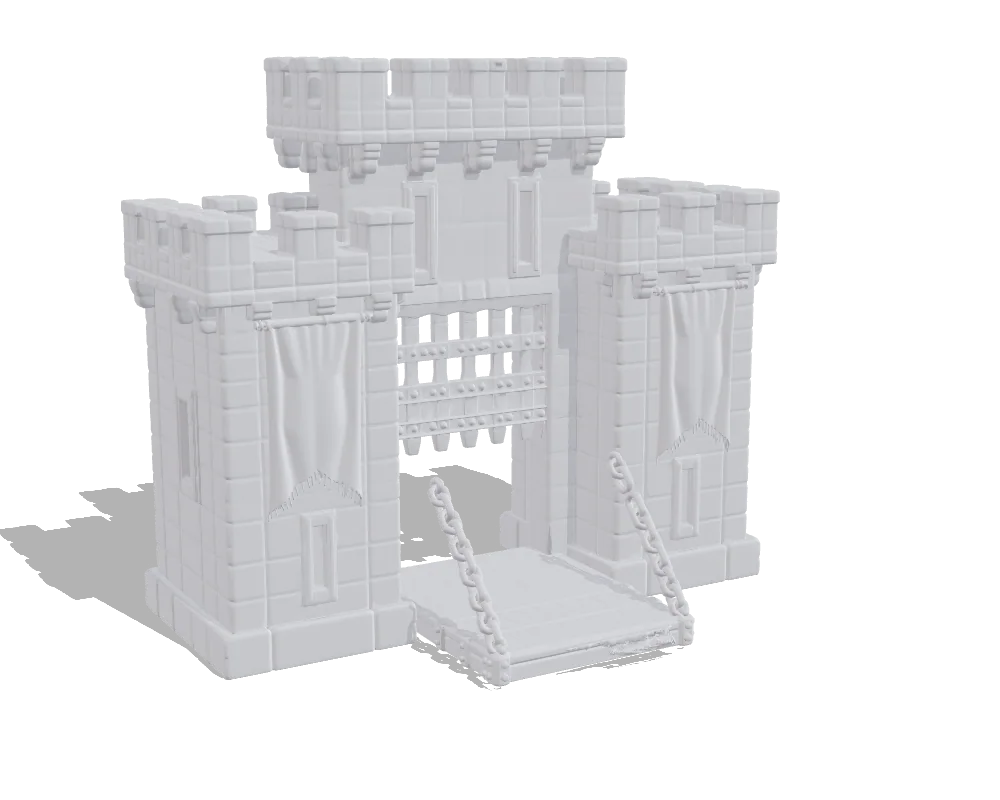 Hunyuan3D 3.1 Pro, Castle gate: Shape only
