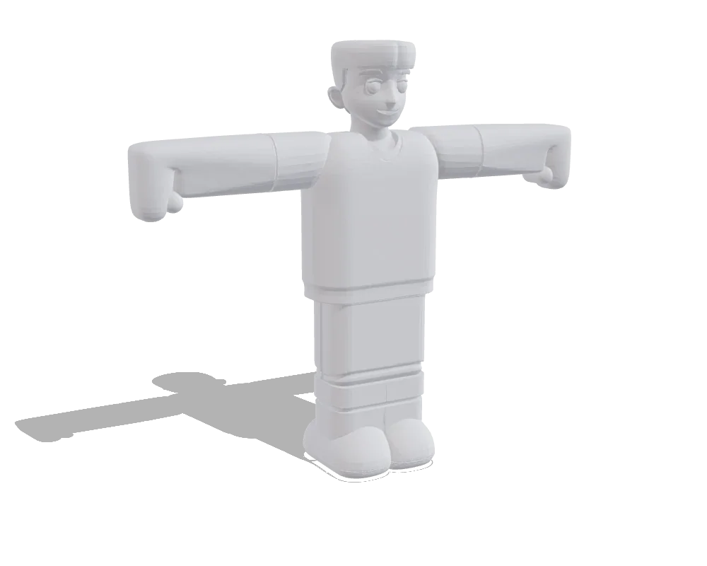 Hitem3D 2.1, T-posed character: Shape only