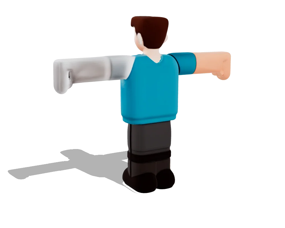 Hunyuan3D 2, T-posed character: Back