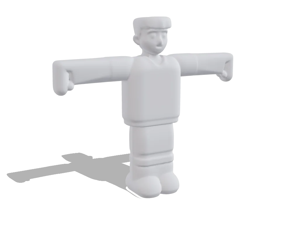 Hunyuan3D 2, T-posed character: Shape only