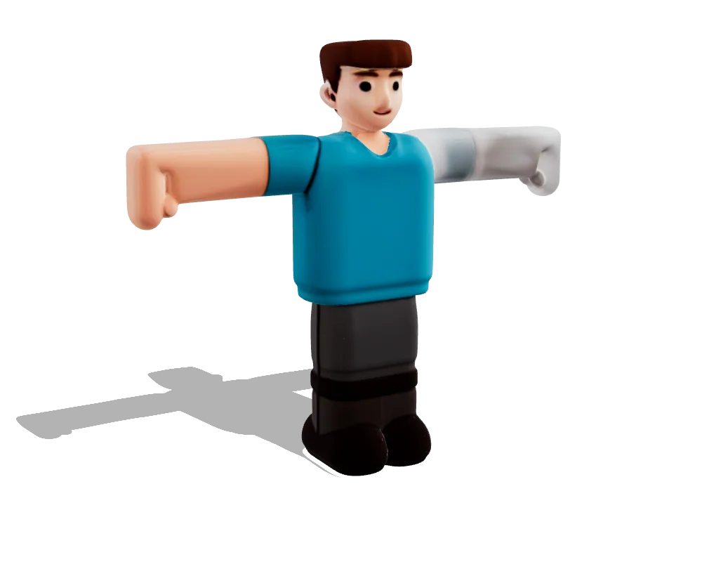 Hunyuan3D 2: T-posed character