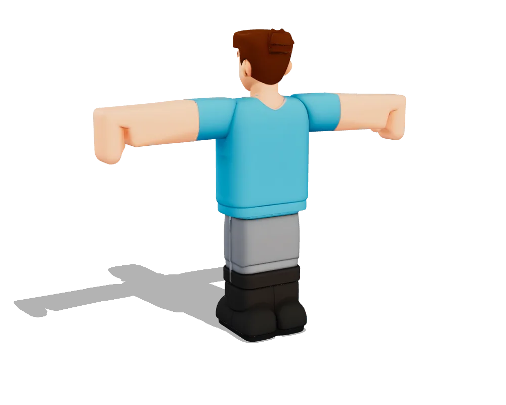 Hunyuan3D 3.1 Pro, T-posed character: Back