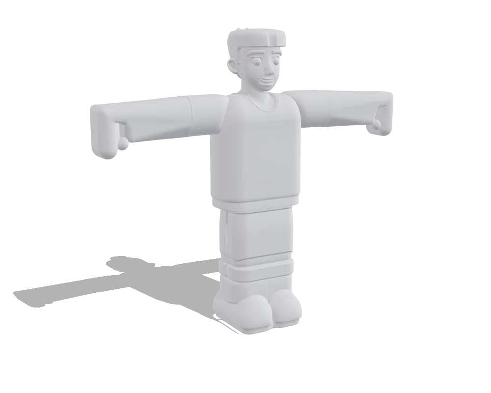 Hunyuan3D 3.1 Pro, T-posed character: Shape only