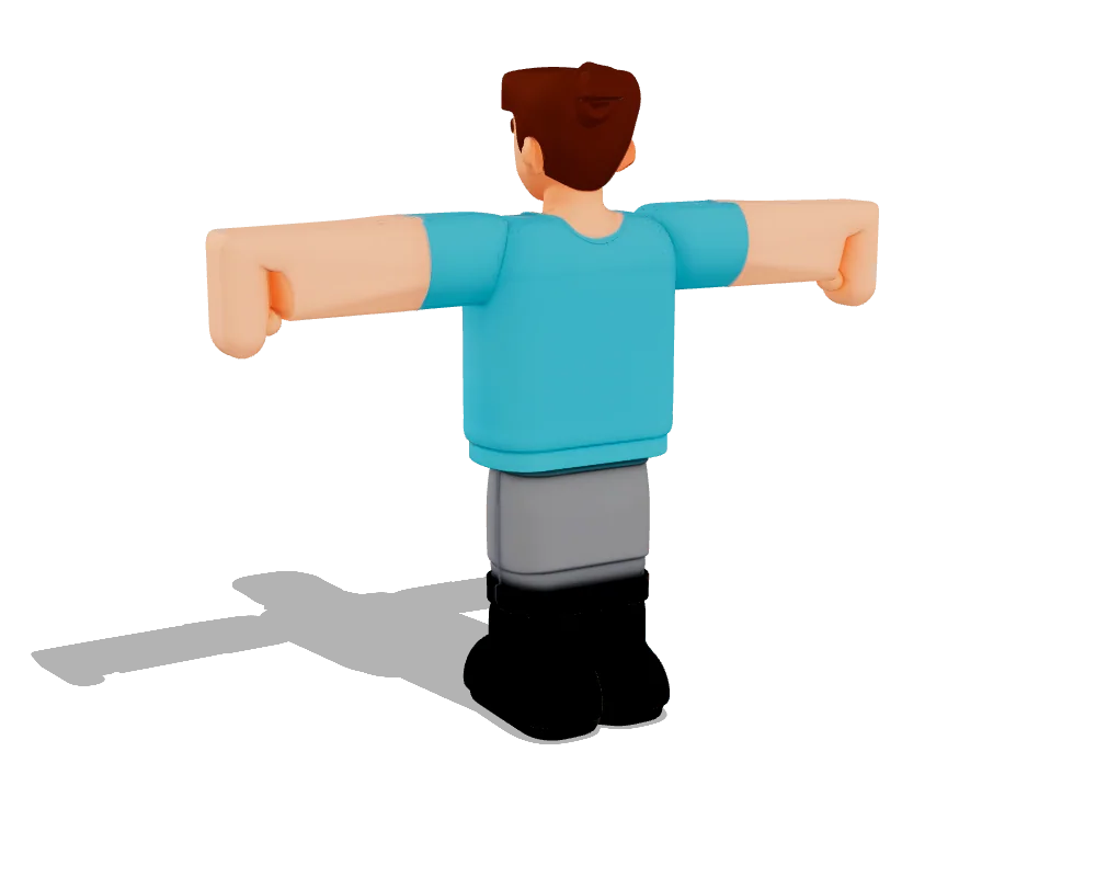 Hunyuan3D 3, T-posed character: Back