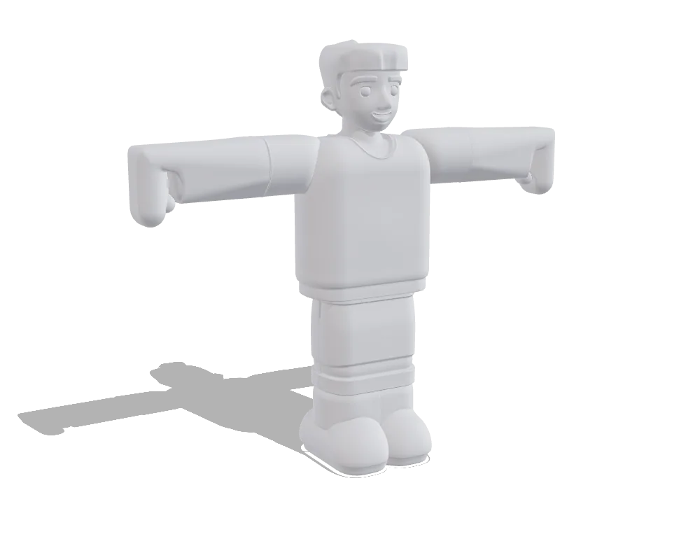 Hunyuan3D 3, T-posed character: Shape only