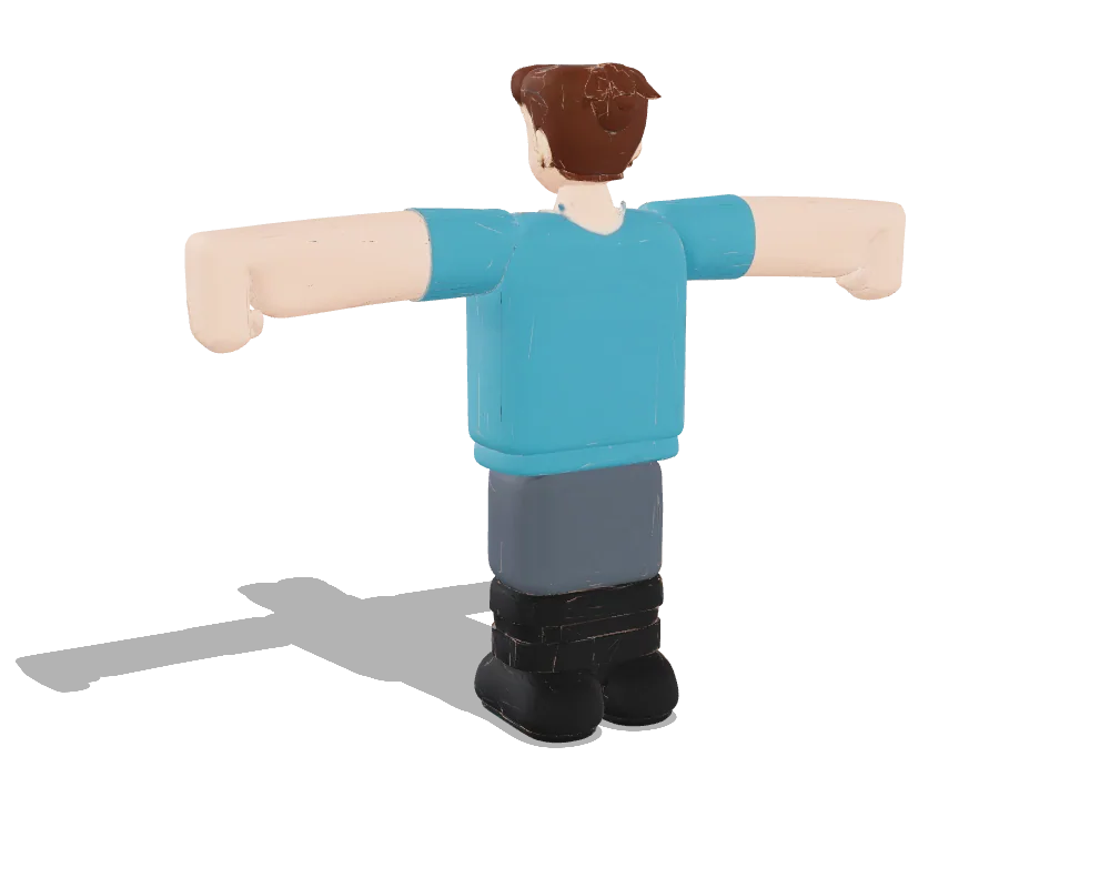 Meshy-7, T-posed character: Back