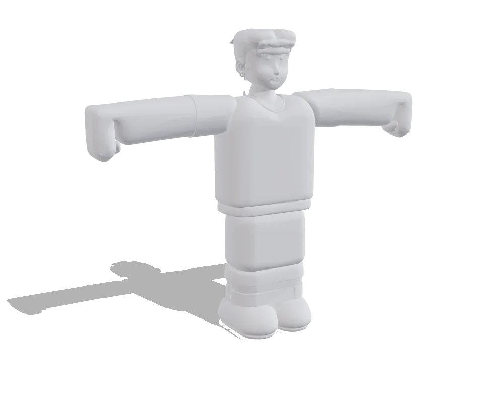 Meshy-7, T-posed character: Shape only