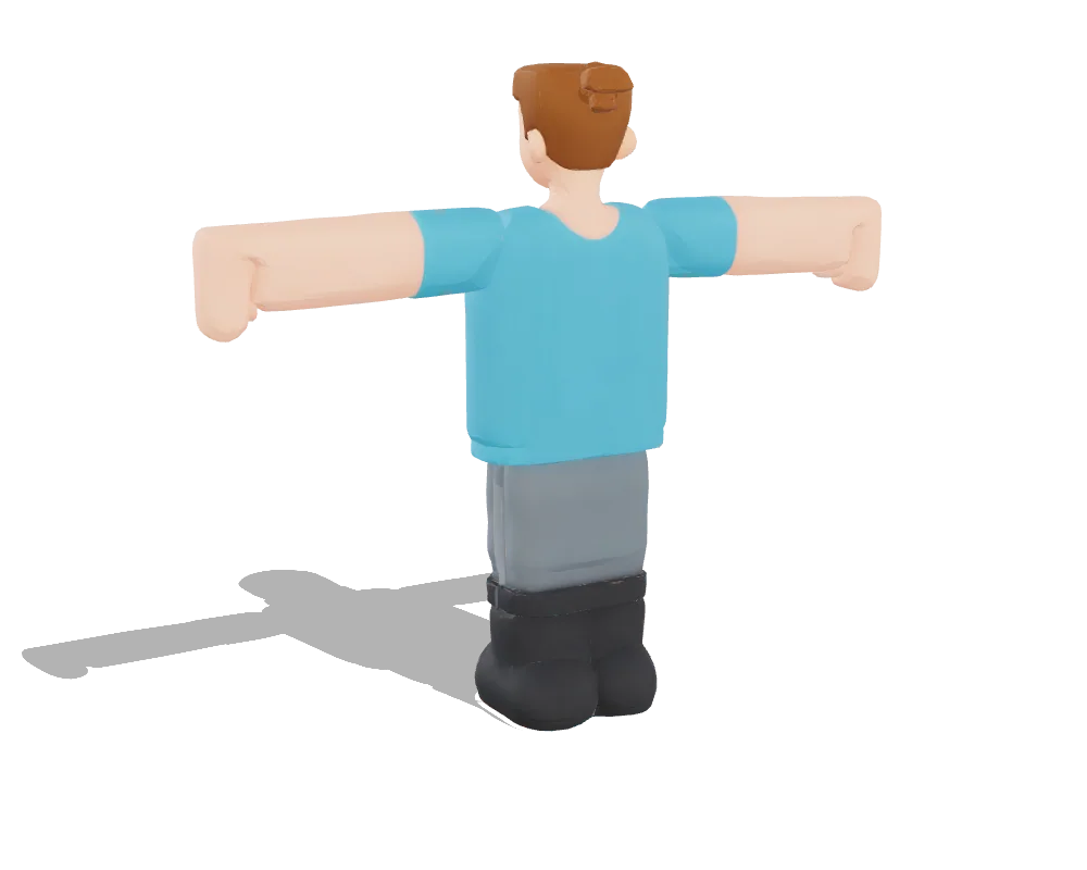 Rodin Gen-2.5 Fast, T-posed character: Back