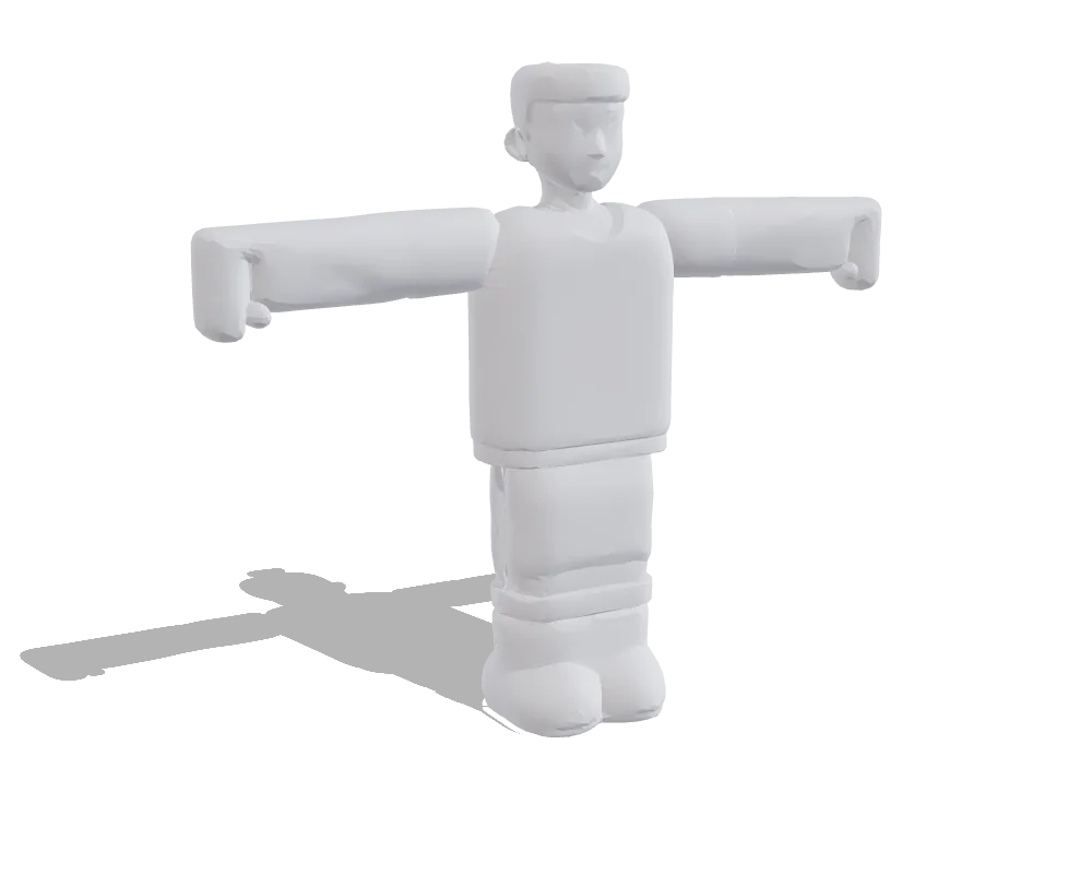 Rodin Gen-2.5 Fast, T-posed character: Shape only