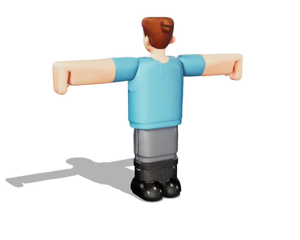 Rodin Gen-2, T-posed character: Back