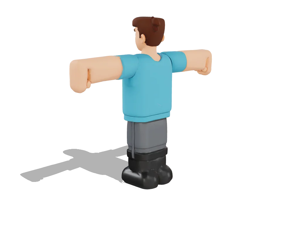Tripo 3.1, T-posed character: Back
