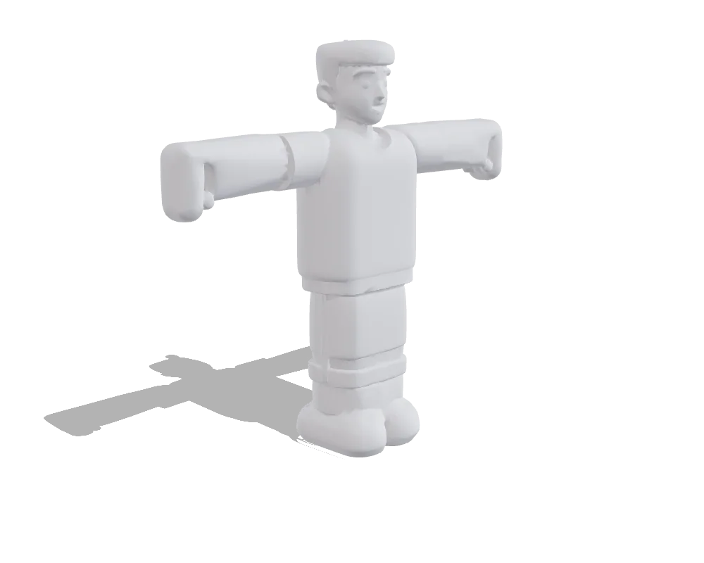 Tripo 3.1, T-posed character: Shape only