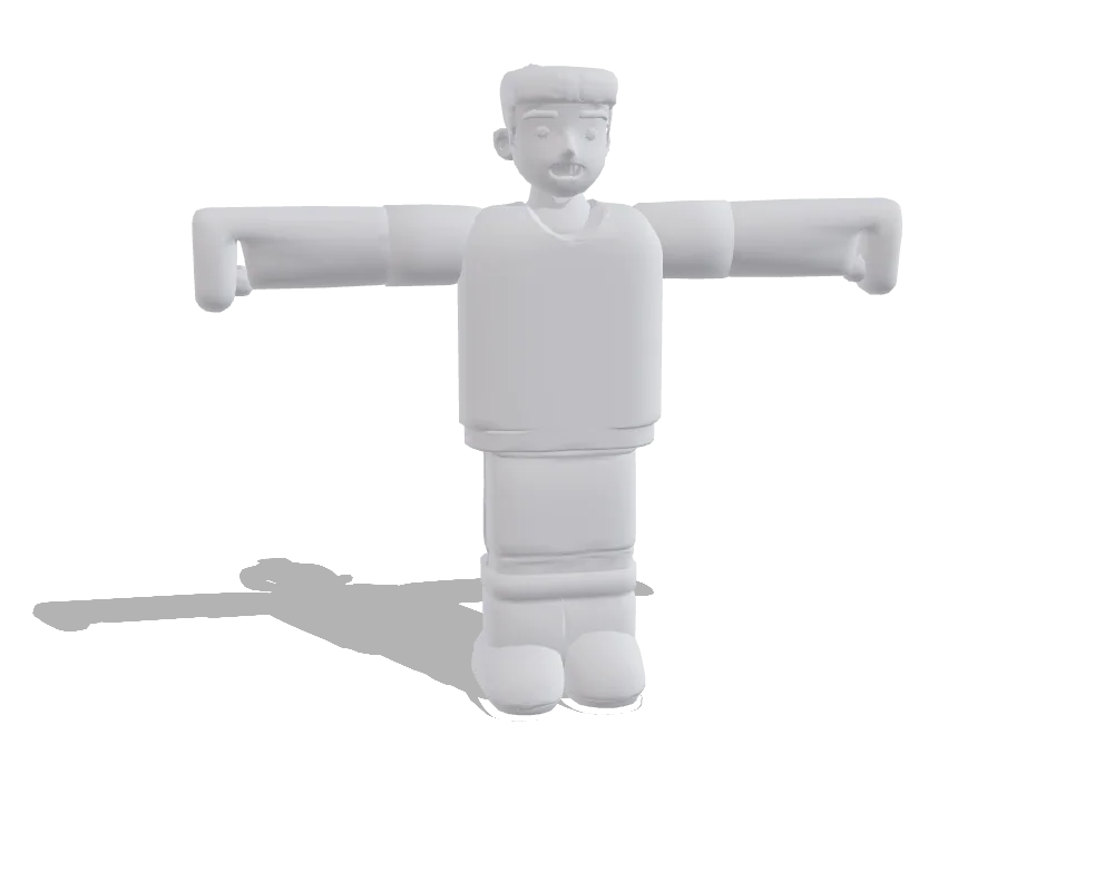 Tripo P1, T-posed character: Shape only