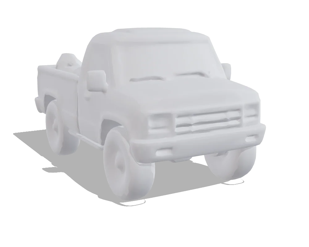 Hunyuan3D 2, Pickup truck: Shape only