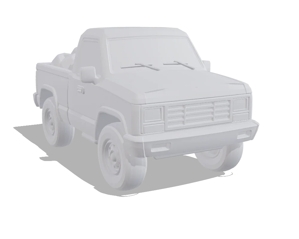 Hunyuan3D 3.1 Pro, Pickup truck: Shape only