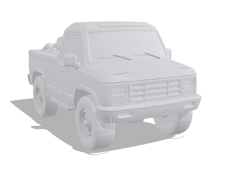 Hunyuan3D 3, Pickup truck: Shape only