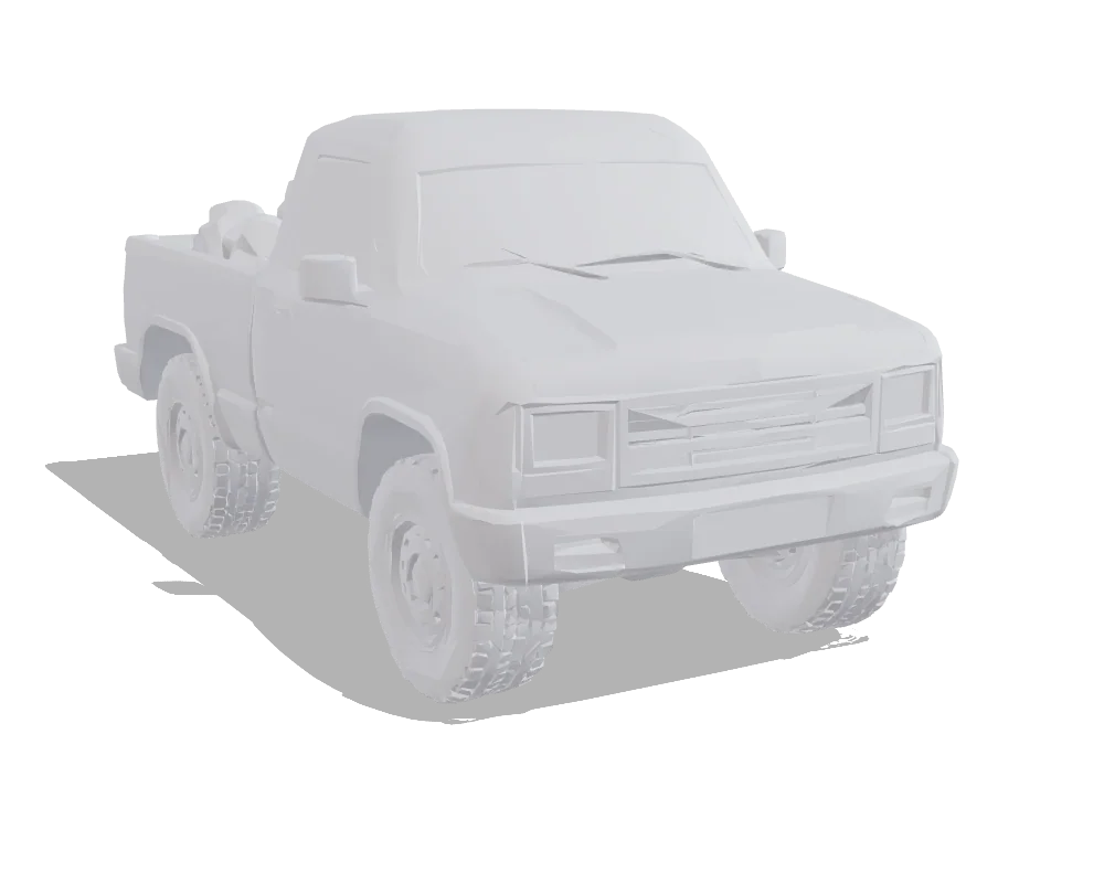 Meshy-7, Pickup truck: Shape only