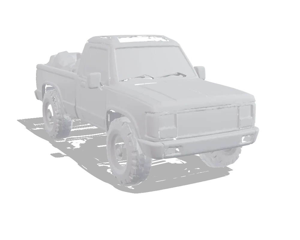ReconViaGen 0.5, Pickup truck: Shape only