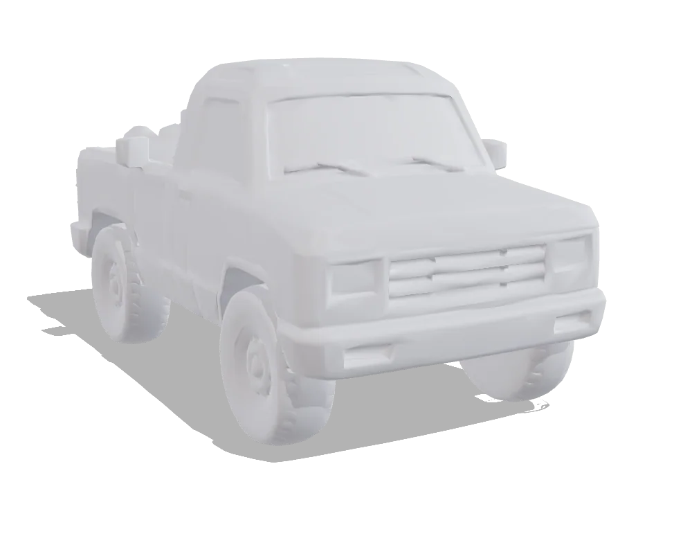 Tripo 3.1, Pickup truck: Shape only
