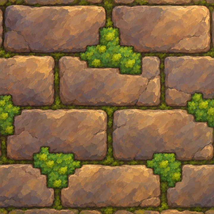 Mossy flagstones